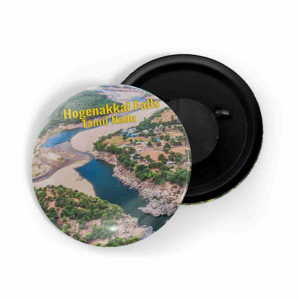 dhcrafts Fridge Magnet Multicolor Hogenakkal Falls D1 Tamil nadu Tourist Place Glossy Finish Design Pack of 1 (58mm)